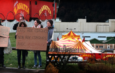 Manifestation contre le cirque Zavatta