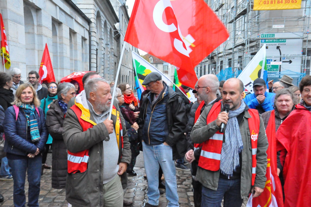 José Aviles - Manifestation syndicale devant la Préfécture du Doubs | Photo Toufik-De-Planoise Radio BIP/Média 25